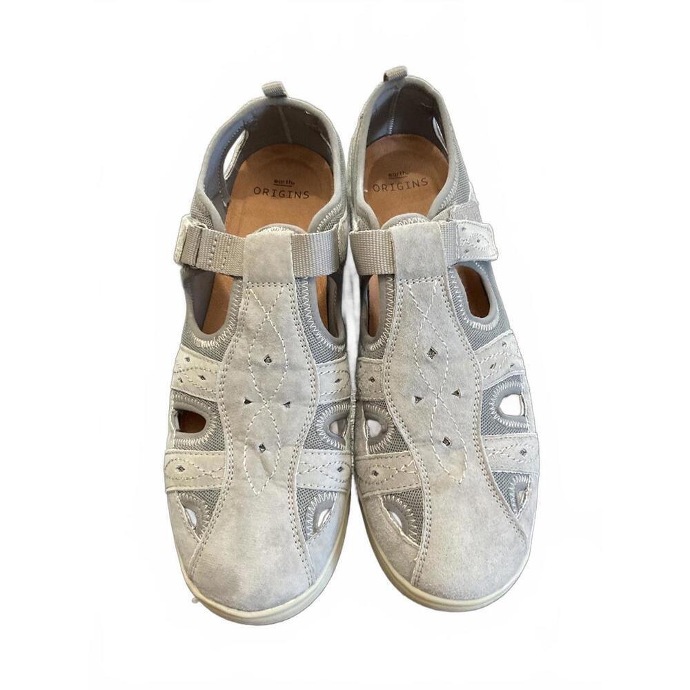 Origins Women's Light Gray Suede Casual Sandals Effie 10 W